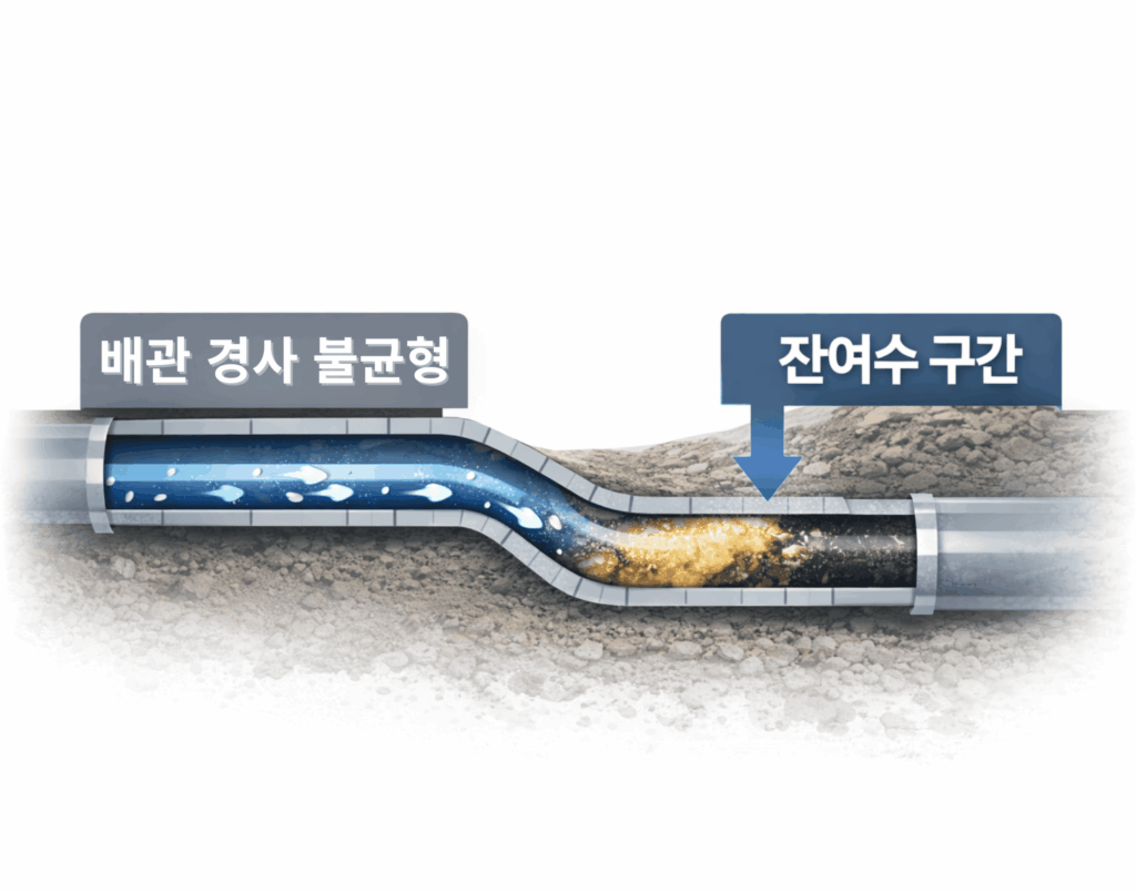 경기광주 싱크대막힘 배관경사 불균형이 미치는 영향