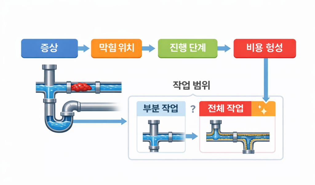 경기광주 싱크대막힘 비용형성과정