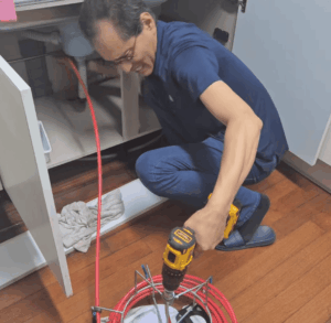 싱크대막힘 완전차단 단계 플렉스샤프트작업