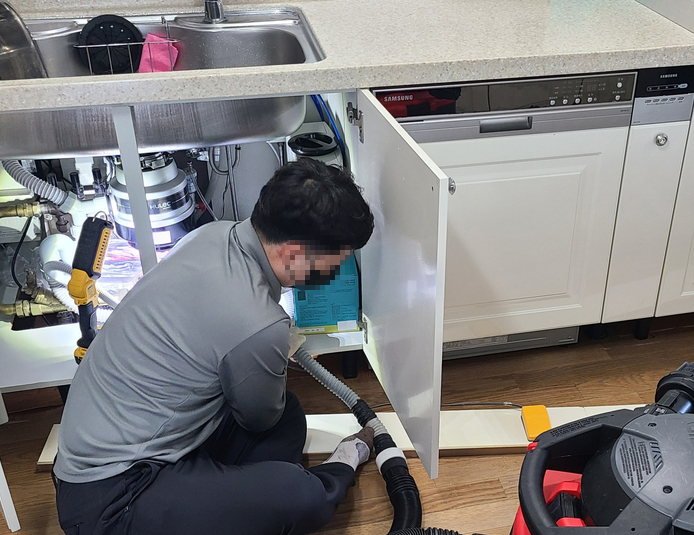 싱크대막힘 1차 석션작업