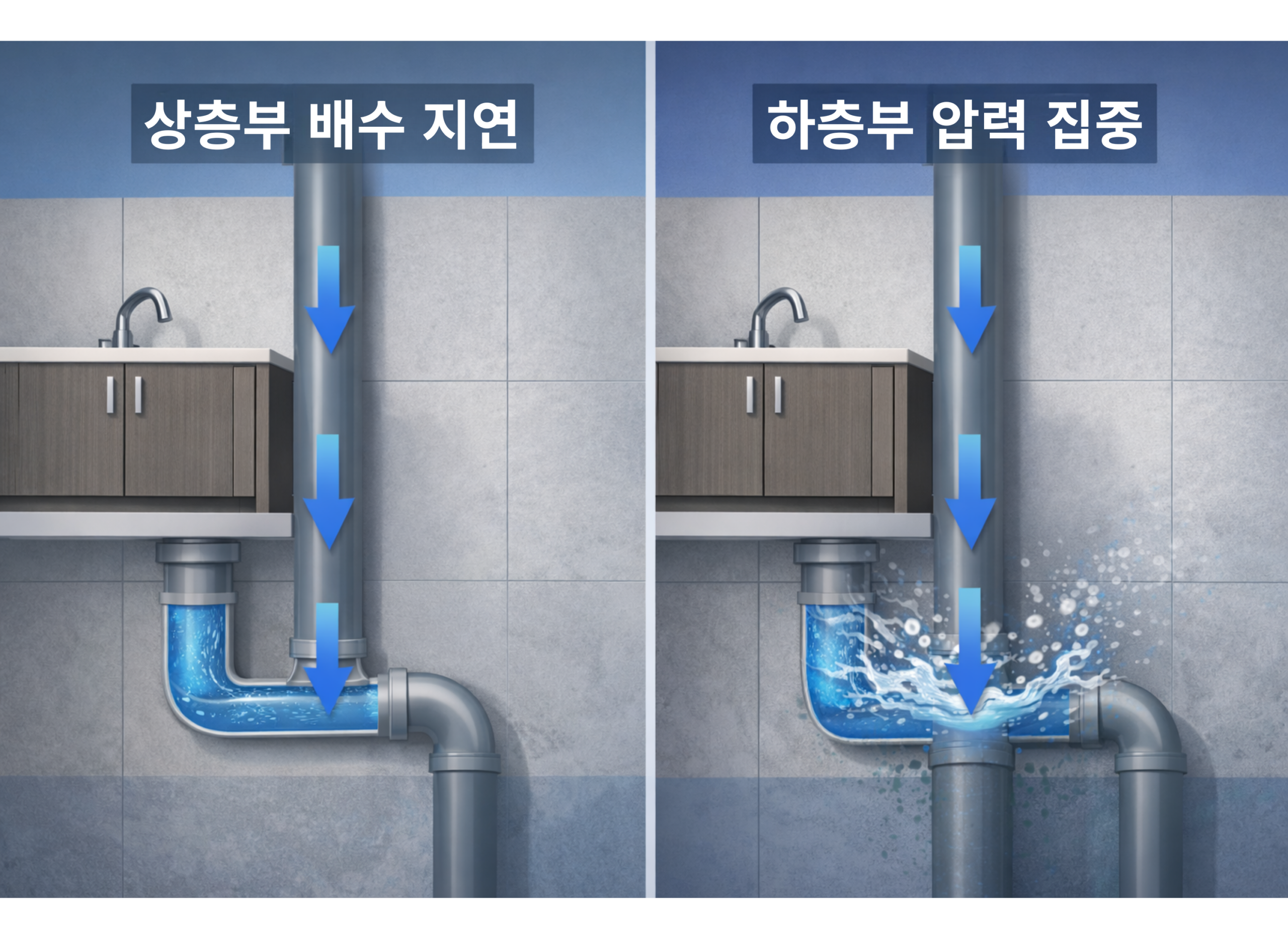 광남동 고층아파트의 싱크대막힘 원인